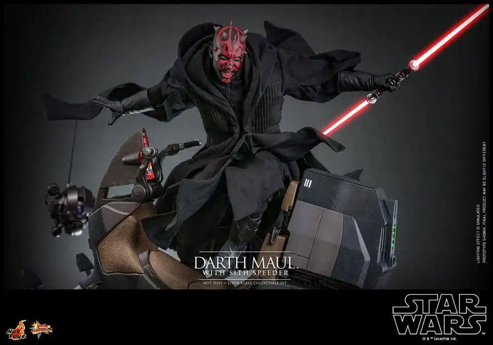 Star Wars: Część I - Mroczne Widmo Movie Masterpiece Figurka Akcji 1/6 Darth Maul ze Ścigaczem Sith 29 cm zdjęcie produktu