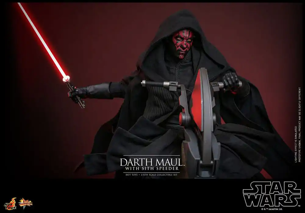 Star Wars: Część I - Mroczne Widmo Movie Masterpiece Figurka Akcji 1/6 Darth Maul ze Ścigaczem Sith 29 cm zdjęcie produktu