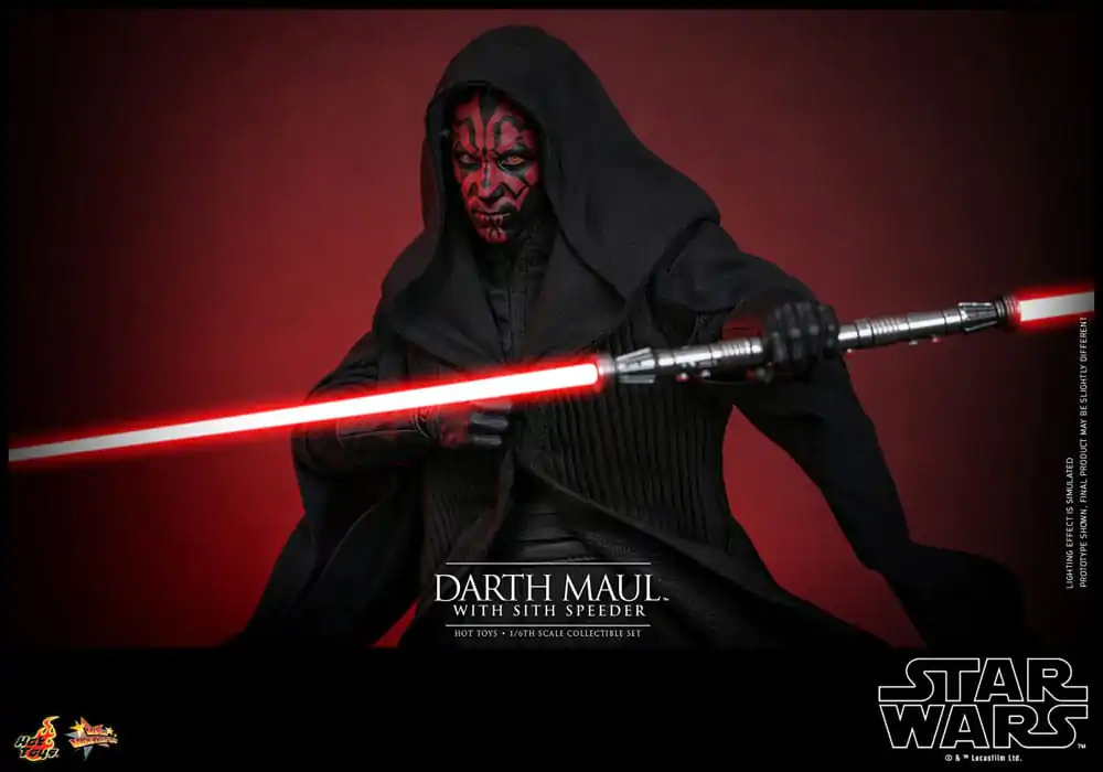 Star Wars: Część I - Mroczne Widmo Movie Masterpiece Figurka Akcji 1/6 Darth Maul ze Ścigaczem Sith 29 cm zdjęcie produktu