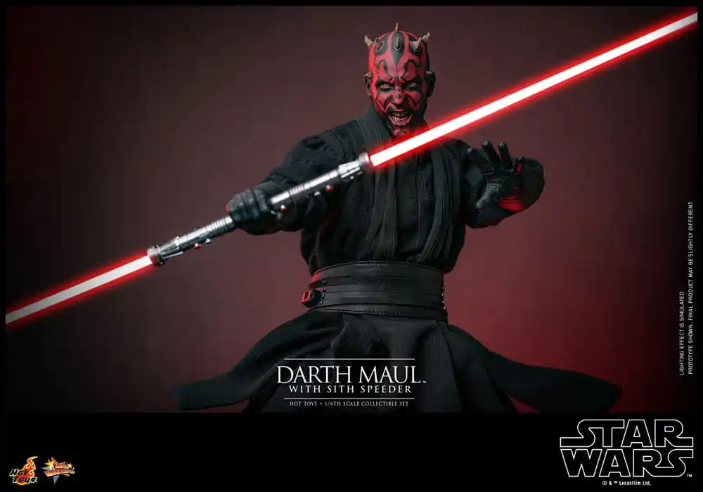 Star Wars: Część I - Mroczne Widmo Movie Masterpiece Figurka Akcji 1/6 Darth Maul ze Ścigaczem Sith 29 cm zdjęcie produktu