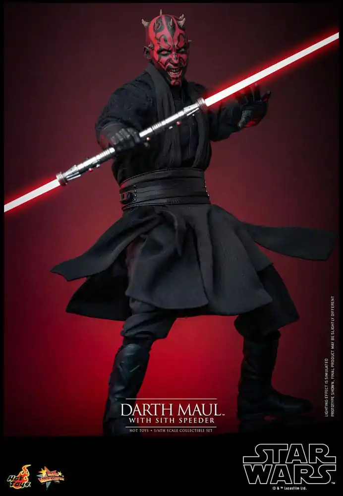 Star Wars: Część I - Mroczne Widmo Movie Masterpiece Figurka Akcji 1/6 Darth Maul ze Ścigaczem Sith 29 cm zdjęcie produktu