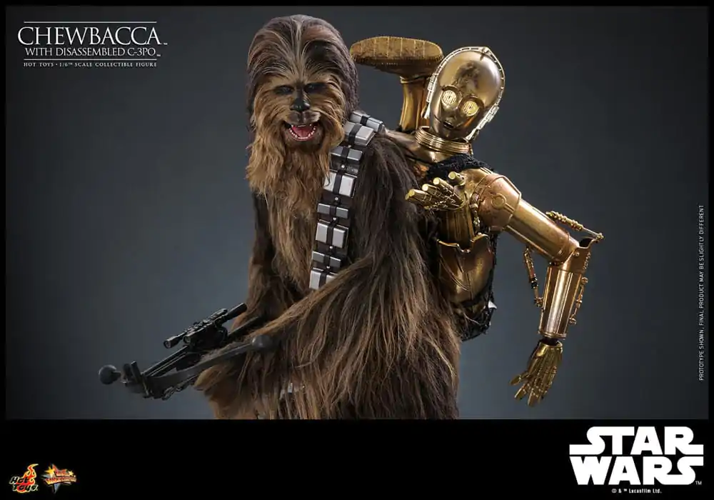 Star Wars: Część V – Imperium Kontratakuje Movie Masterpiece Figurka Akcji 1/6 Chewbacca z Rozmontowanym C-3PO 36 cm zdjęcie produktu