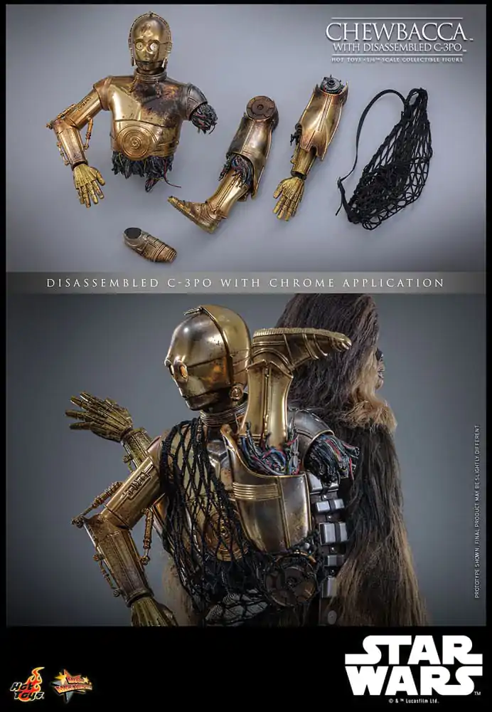 Star Wars: Część V – Imperium Kontratakuje Movie Masterpiece Figurka Akcji 1/6 Chewbacca z Rozmontowanym C-3PO 36 cm zdjęcie produktu