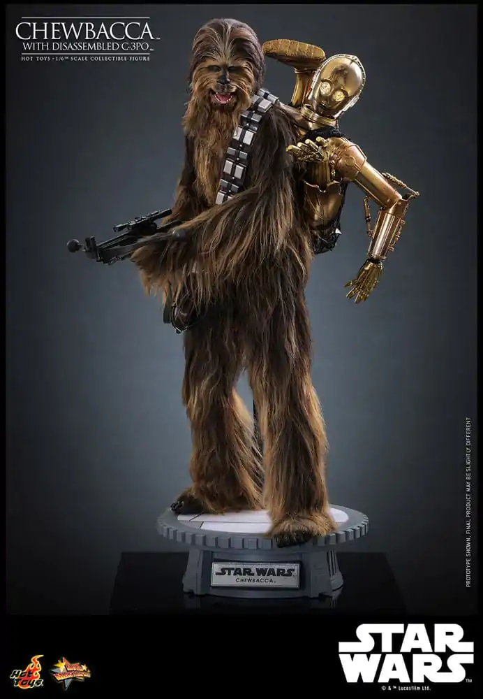 Star Wars: Część V – Imperium Kontratakuje Movie Masterpiece Figurka Akcji 1/6 Chewbacca z Rozmontowanym C-3PO 36 cm zdjęcie produktu