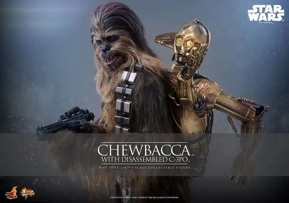 Star Wars: Część V – Imperium Kontratakuje Movie Masterpiece Figurka Akcji 1/6 Chewbacca z Rozmontowanym C-3PO 36 cm zdjęcie produktu