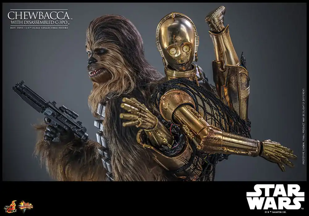 Star Wars: Część V – Imperium Kontratakuje Movie Masterpiece Figurka Akcji 1/6 Chewbacca z Rozmontowanym C-3PO 36 cm zdjęcie produktu