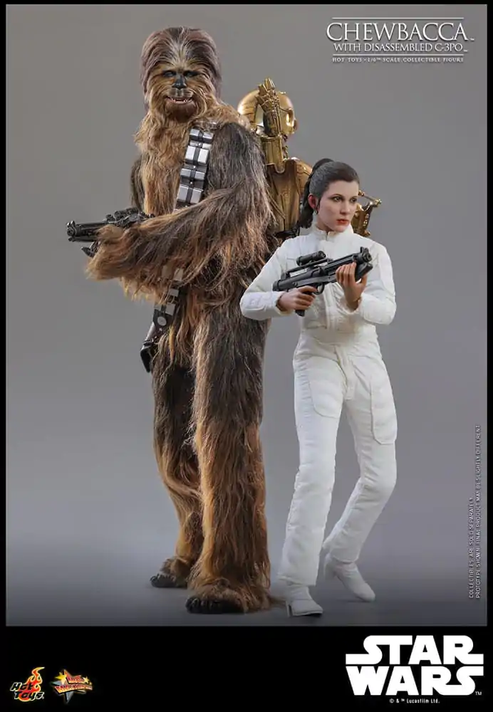 Star Wars: Część V – Imperium Kontratakuje Movie Masterpiece Figurka Akcji 1/6 Chewbacca z Rozmontowanym C-3PO 36 cm zdjęcie produktu