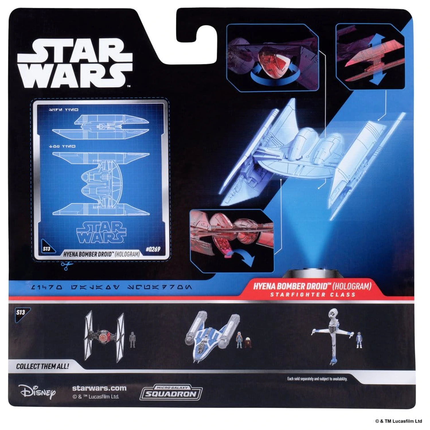 Star Wars Medium pojazd i figurka asortyment Hyena Vulture Bomber (Red Hologram) i Battle Droid (Chase) zdjęcie produktu