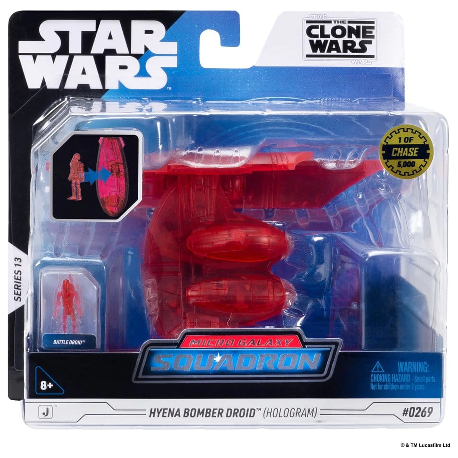 Star Wars Medium pojazd i figurka asortyment Hyena Vulture Bomber (Red Hologram) i Battle Droid (Chase) zdjęcie produktu