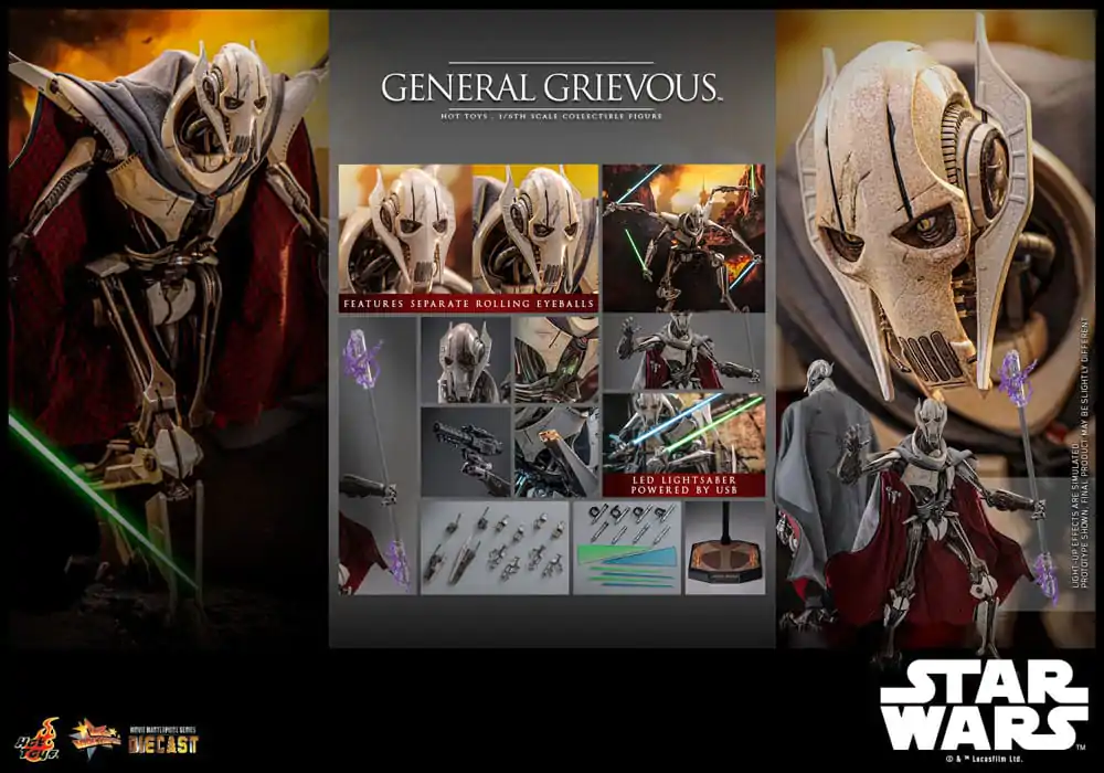 Star Wars Movie Masterpiece Diecast Figurka Akcji 1/6 General Grievous 42 cm zdjęcie produktu