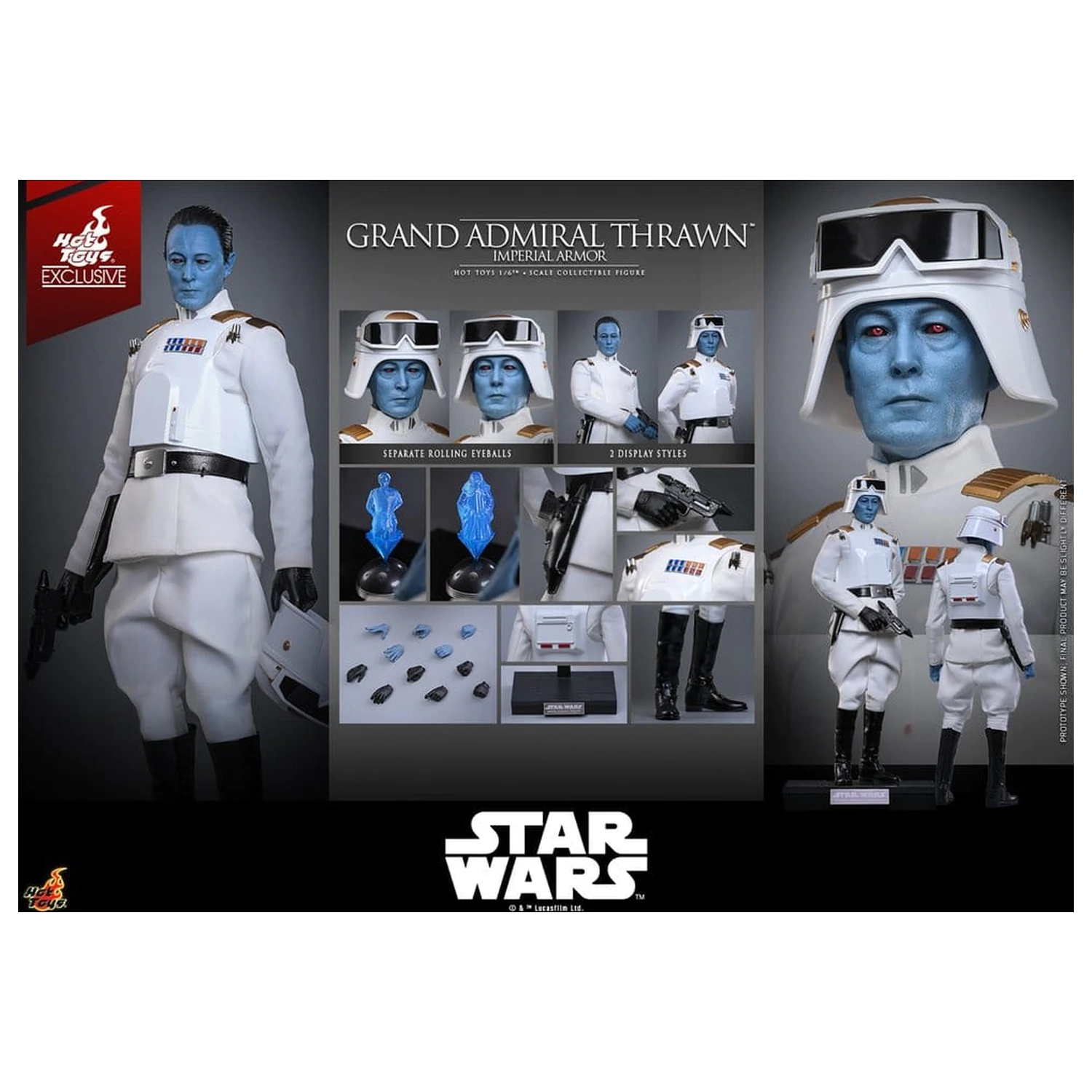 Star Wars: Rebels Telewizyjna Kolekcja Arcydzieł Figurka Akcji 1/6 Grand Admiral Thrawn (Imperial Armor) 32 cm zdjęcie produktu