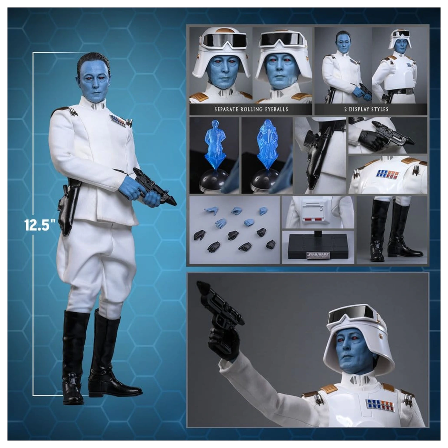 Star Wars: Rebels Telewizyjna Kolekcja Arcydzieł Figurka Akcji 1/6 Grand Admiral Thrawn (Imperial Armor) 32 cm zdjęcie produktu