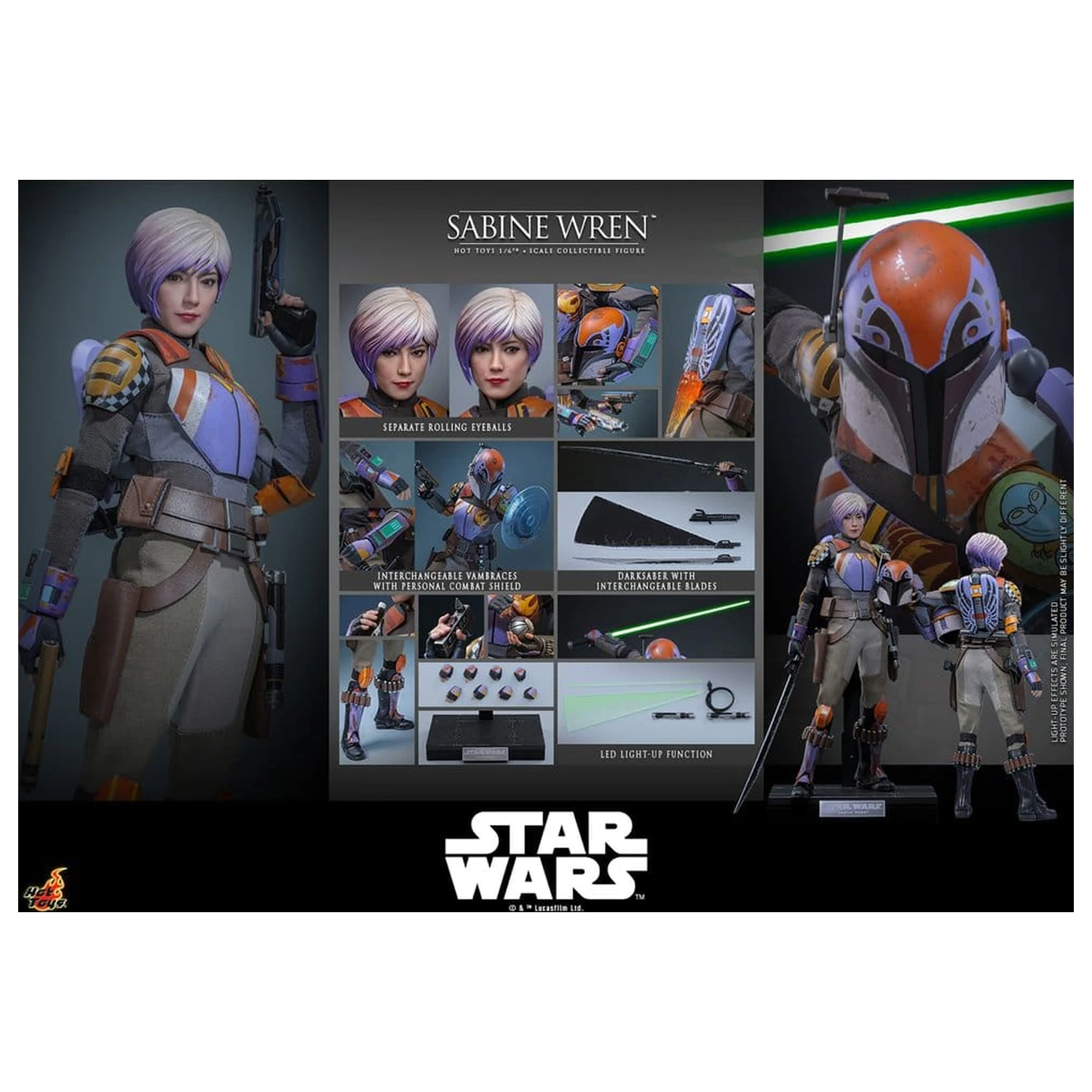 Star Wars: Rebels Telewizyjna Figurka Akcji arcydzieło w skali 1/6 Sabine Wren 29 cm zdjęcie produktu