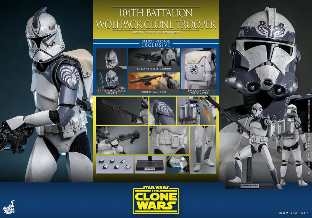 Star Wars The Clone Wars Figurka Akcji 1/6 104th Battalion Wolfpack Clone Trooper Deluxe Version 30 cm zdjęcie produktu