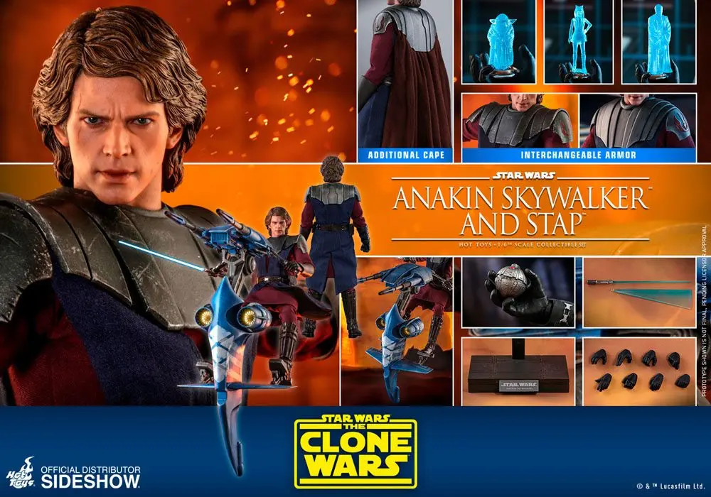 Star Wars: Wojny Klonów Figurka Akcji 1/6 Anakin Skywalker & STAP 31 cm zdjęcie produktu