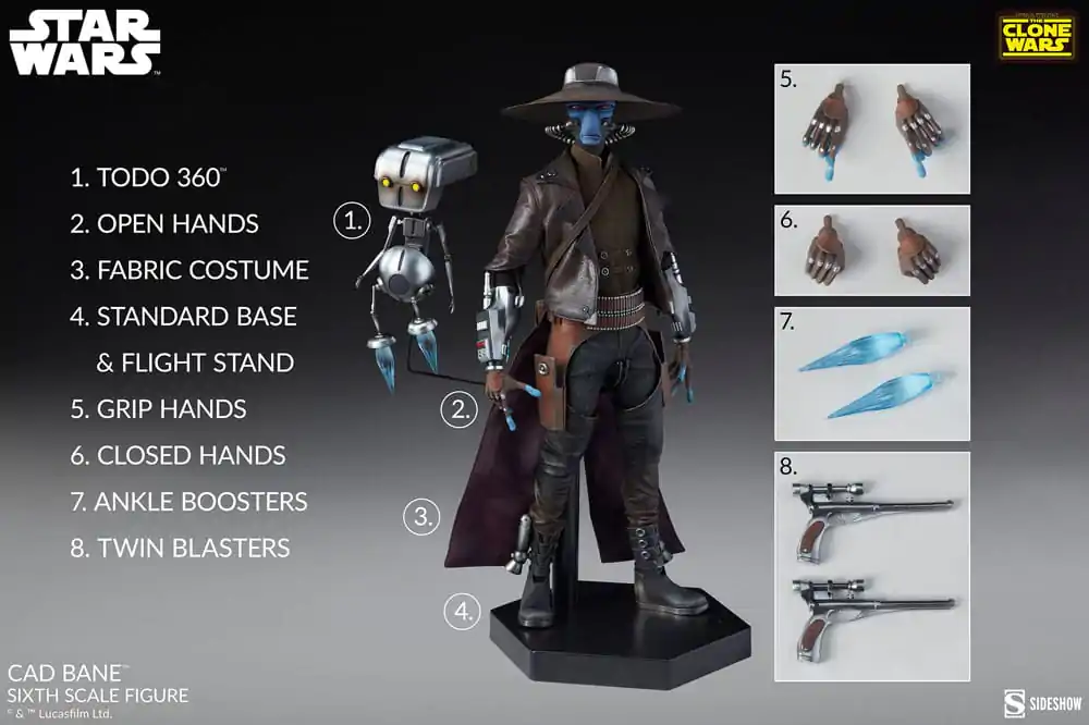 Star Wars: Wojny Klonów Figurka Akcji 1/6 Cad Bane 32 cm zdjęcie produktu