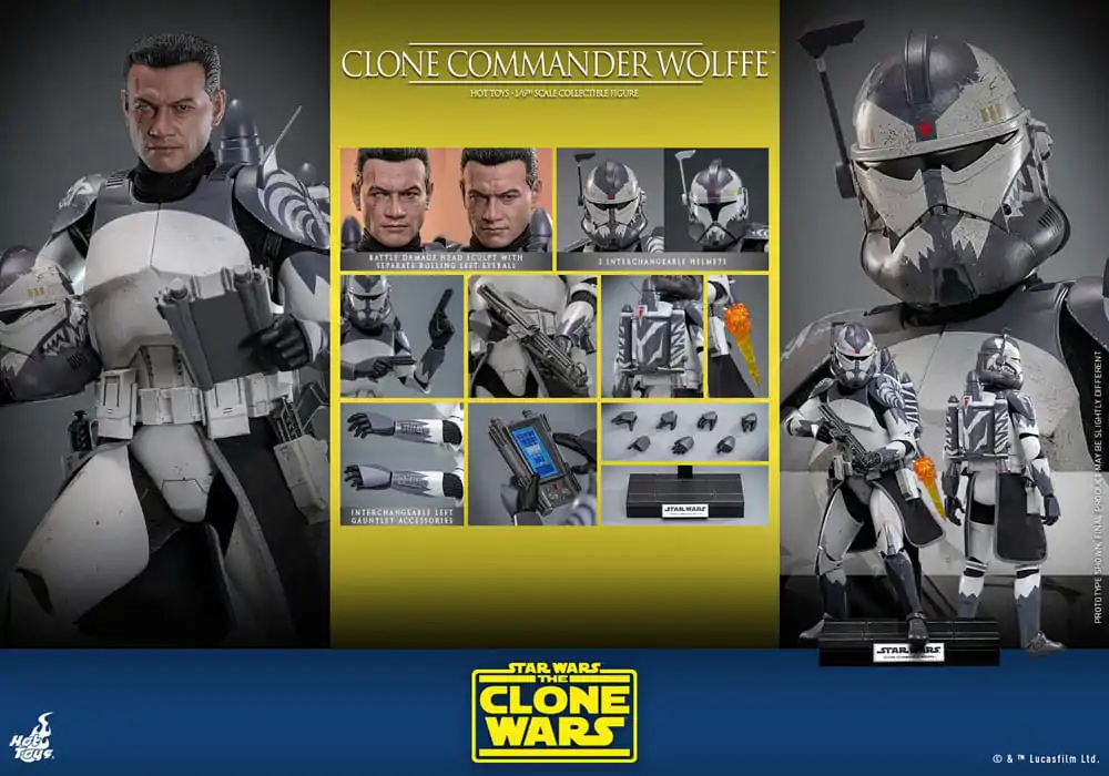 Star Wars: The Clone Wars Figurka Akcji 1/6 Clone Commander Wolffe 30 cm zdjęcie produktu