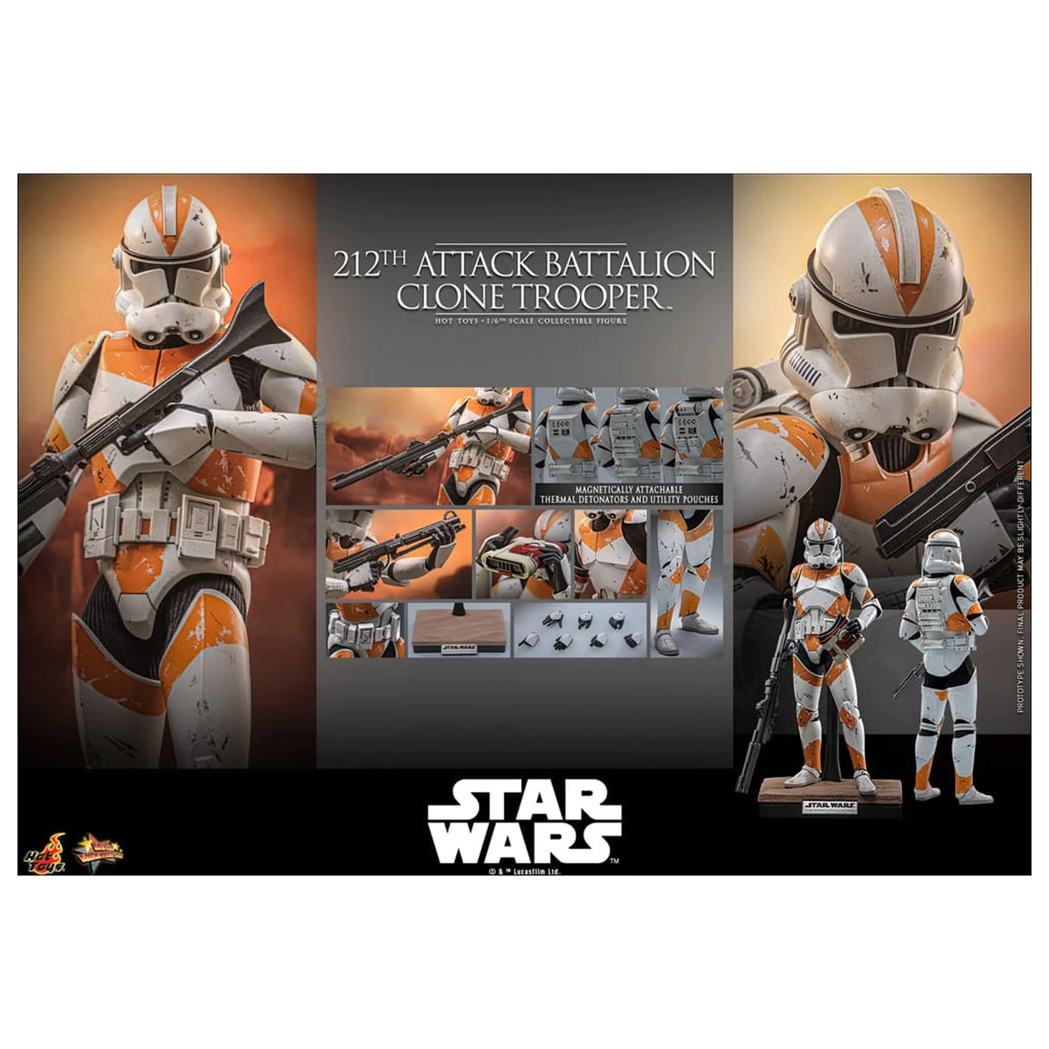 Star Wars: The Clone Wars figurka 1/6 212th Attack Battalion Clone Trooper Deluxe Version 30 cm zdjęcie produktu