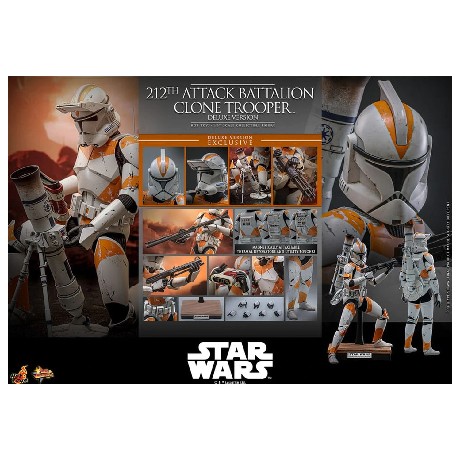 Star Wars: The Clone Wars figurka 1/6 212th Attack Battalion Clone Trooper Deluxe Version 30 cm zdjęcie produktu