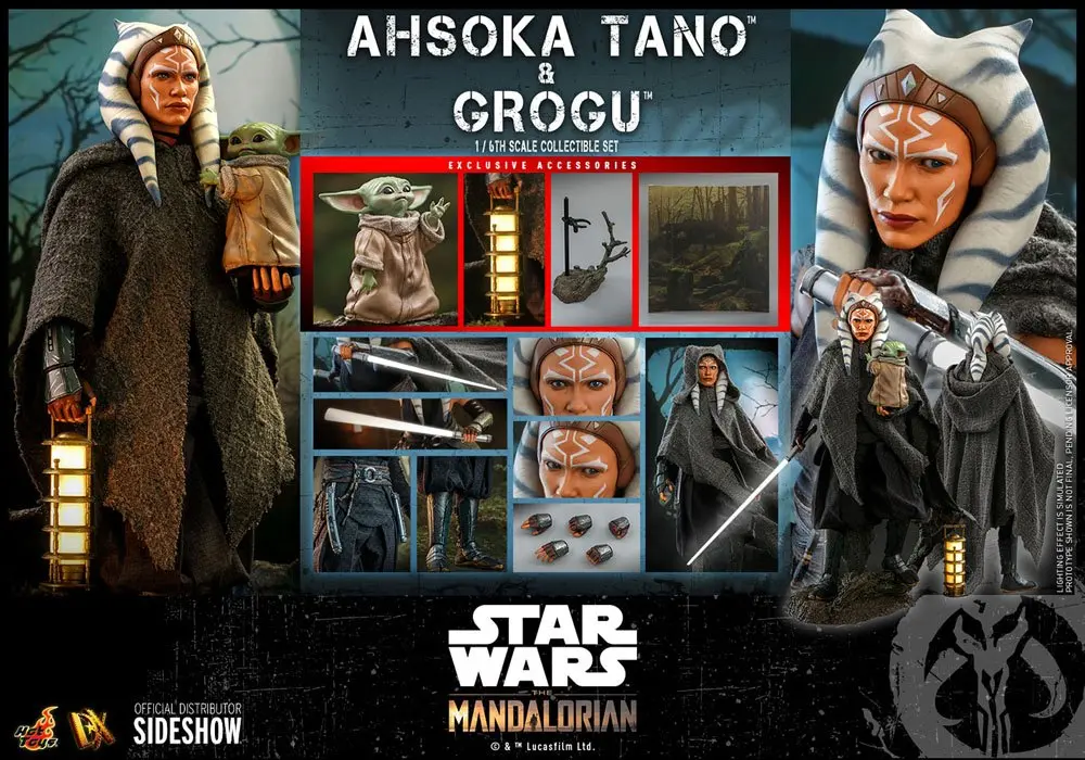 Star Wars The Mandalorian Figurka Akcji 2-Pack 1/6 Ahsoka Tano & Grogu 29 cm zdjęcie produktu