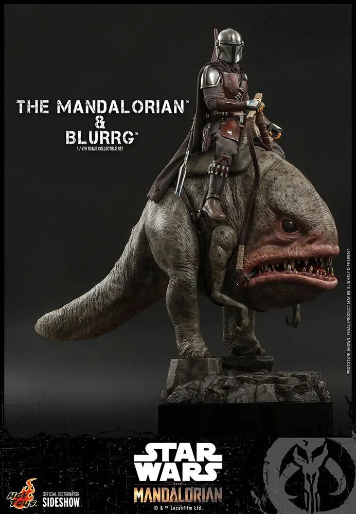Star Wars The Mandalorian figurka 2-pak 1/6 The Mandalorian & Blurrg 37 cm zdjęcie produktu
