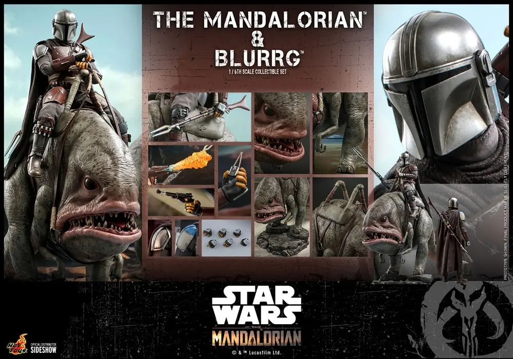Star Wars The Mandalorian figurka 2-pak 1/6 The Mandalorian & Blurrg 37 cm zdjęcie produktu