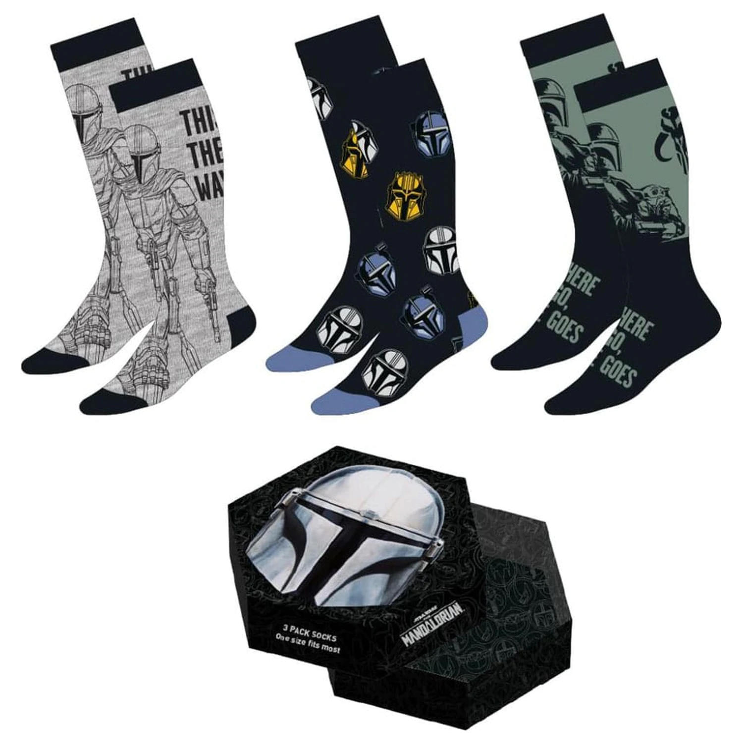 Star Wars: The Mandalorian Zestaw 3 par skarpet Mandalorian 38-45 zdjęcie produktu