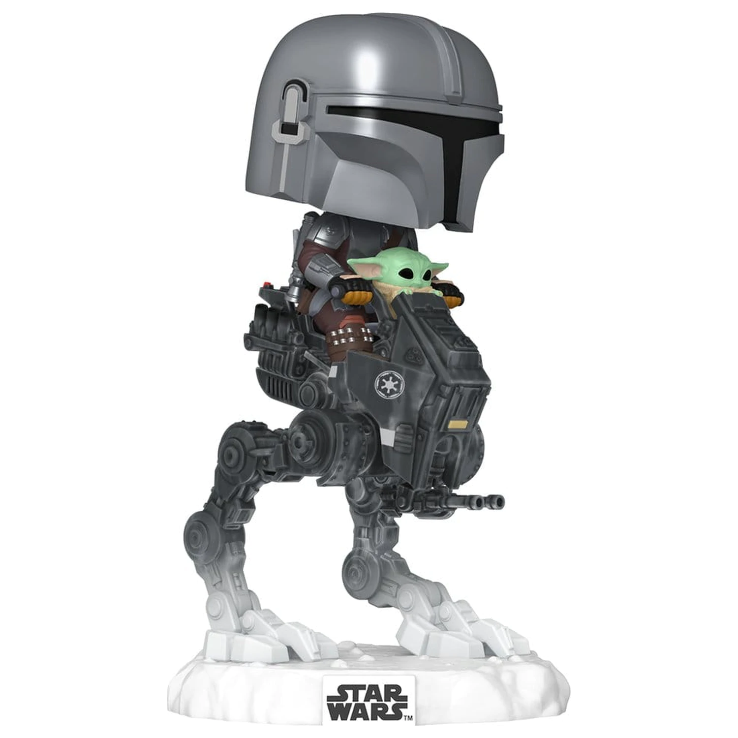 Star Wars: The Mandalorian and Grogu Funko POP! Rides Deluxe Vinyl Bobblehead Figurka The Mandalorian z Grogu w Imperial Remnant AT-RT zdjęcie produktu