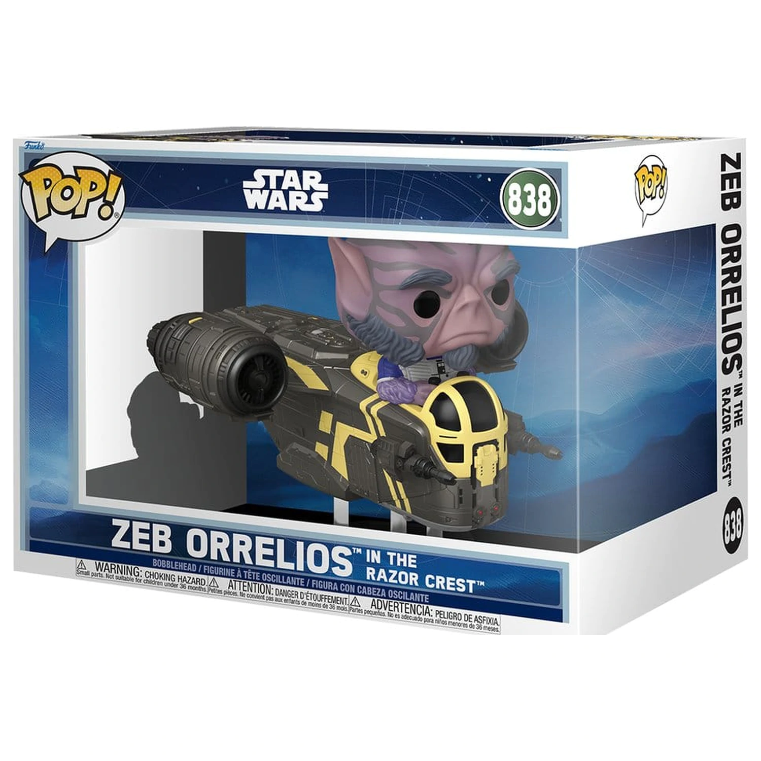 Star Wars: The Mandalorian and Grogu Funko POP! Rides Deluxe winylowa figurka bobblehead Zeb Orrelios w Razor Crest zdjęcie produktu