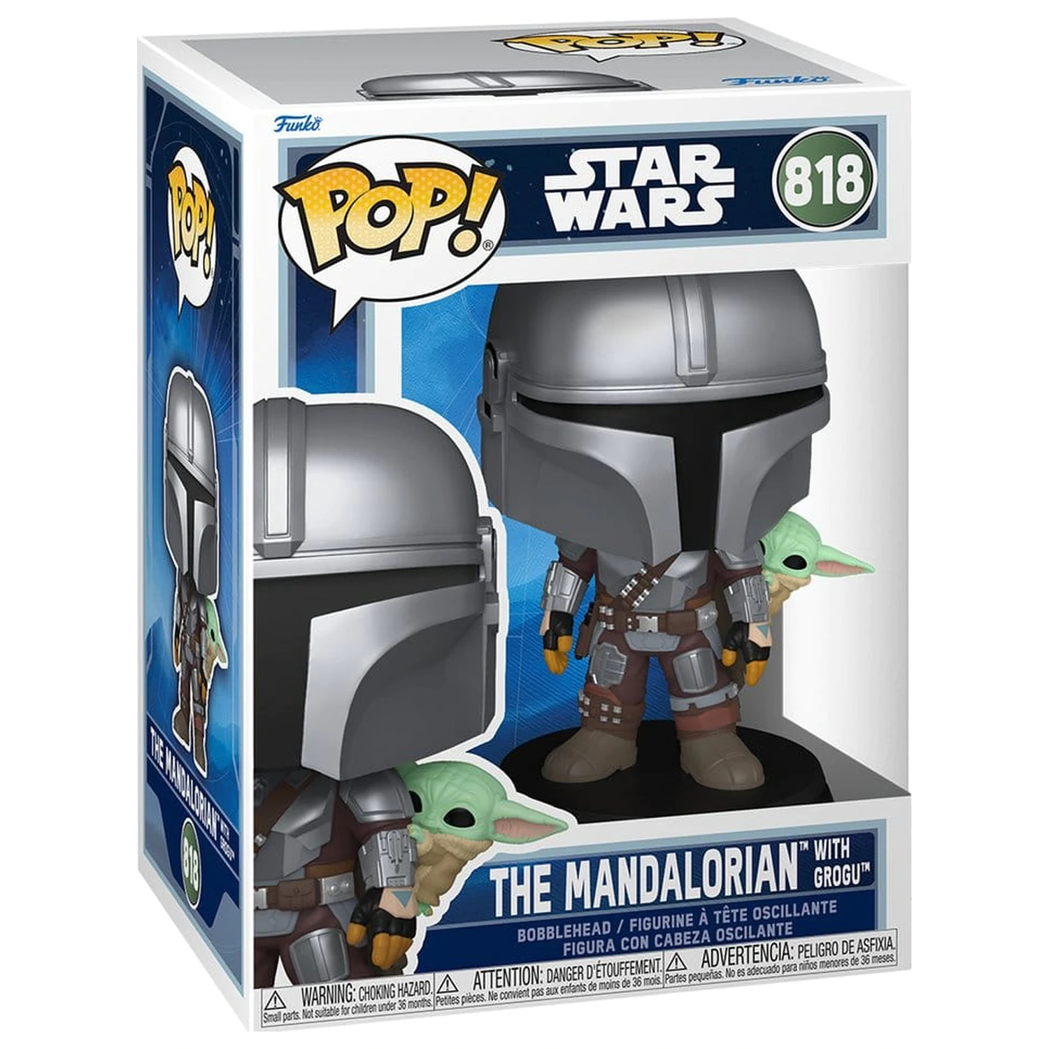 Star Wars: The Mandalorian and Grogu Funko POP! Winyl Bobblehead Figurka The Mandalorian with Grogu 9 cm zdjęcie produktu