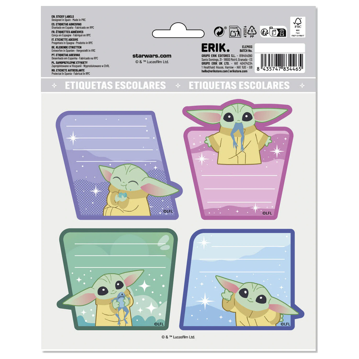 Star Wars The Mandalorian Grogu premium samoprzylepne etykiety zdjęcie produktu