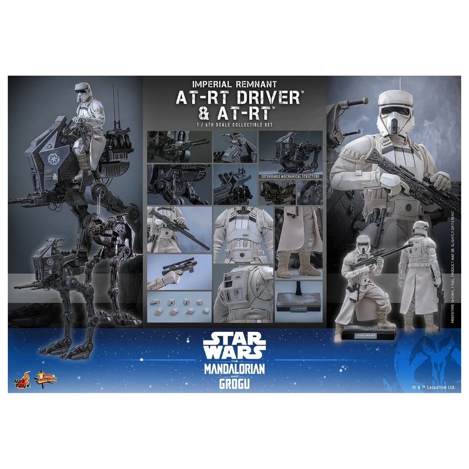 Star Wars: The Mandalorian & Grogu Movie Masterpiece Zestaw figurek 1/6 Imperial Remnant AT-RT Driver i AT-RT 60 cm zdjęcie produktu