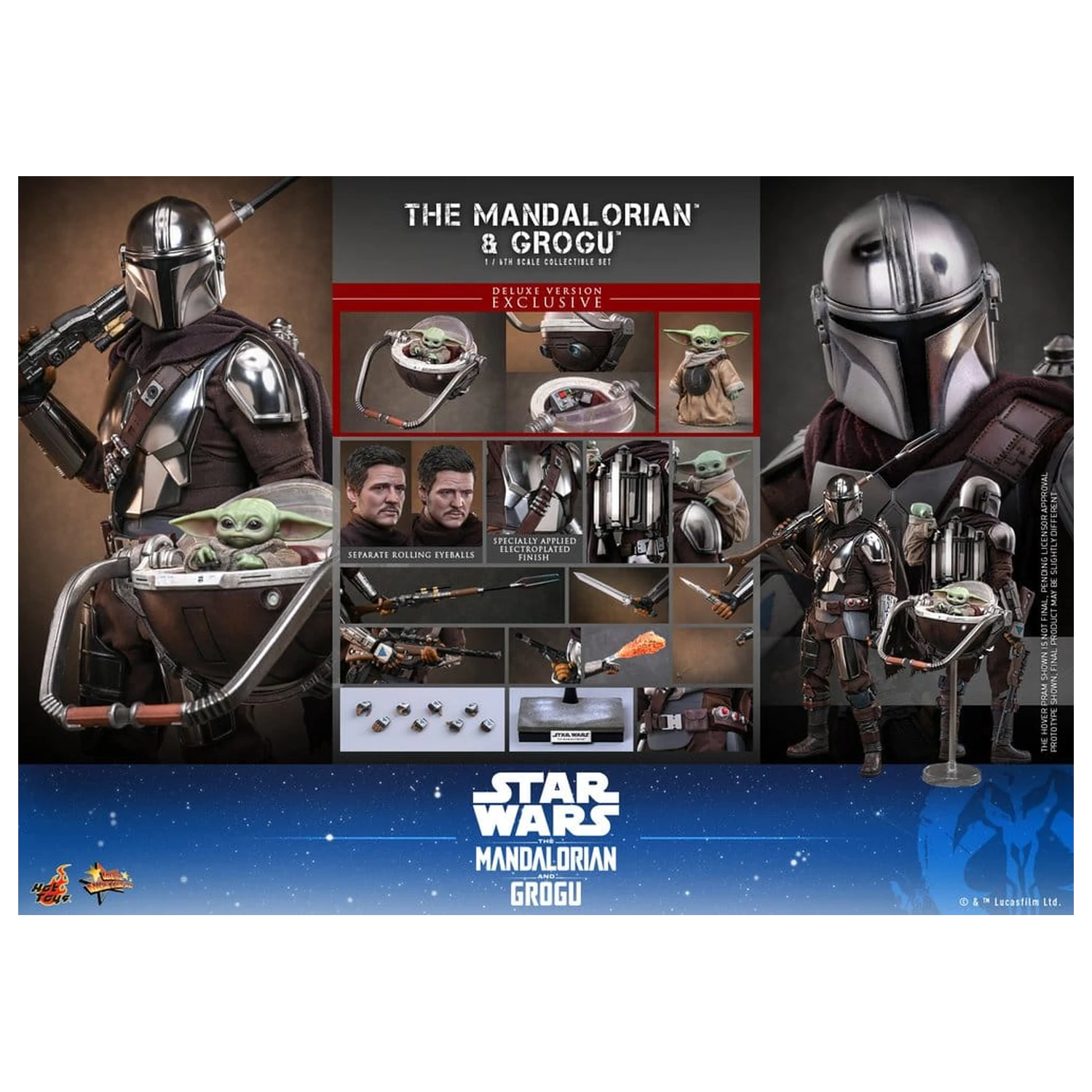 Star Wars: The Mandalorian & Grogu Movie Masterpiece Figurka akcji 1/6 The Mandalorian i Grogu (Deluxe Version) 31 cm zdjęcie produktu