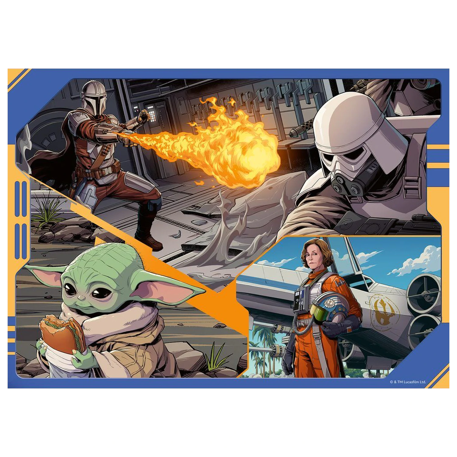 Star Wars The Mandalorian & Grogu puzzle 4x100 szt. zdjęcie produktu