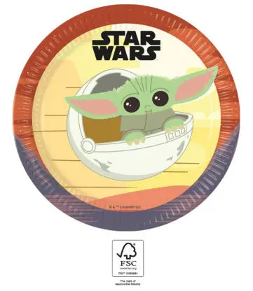 Star Wars The Mandalorian Talerze Papierowe 8 szt. 23 cm FSC zdjęcie produktu