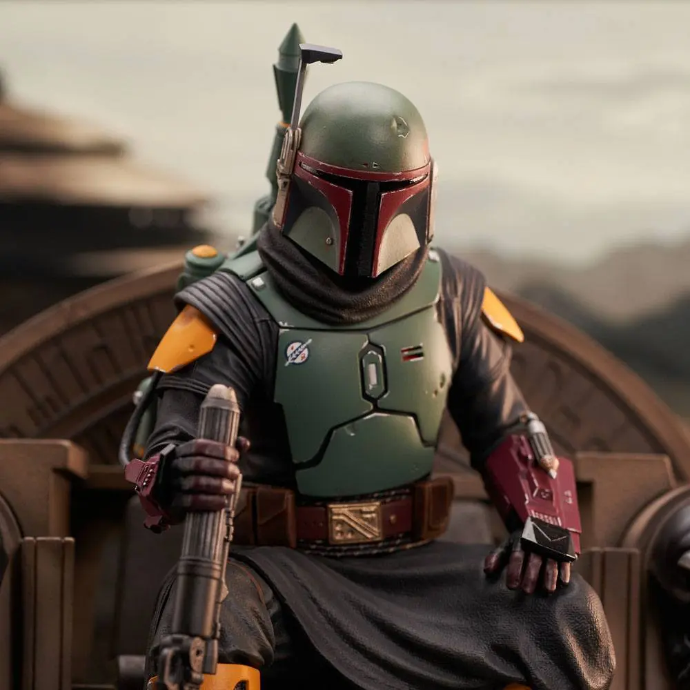 Star Wars: The Mandalorian Premier Collection Statue 1/7 Boba Fett na Tronie 24 cm Figura zdjęcie produktu