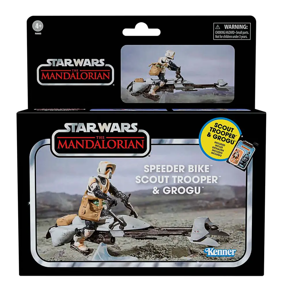 Star Wars: The Mandalorian Vintage Collection Pojazd z Figurkami Ścigacz z Scout Trooperem & Grogu zdjęcie produktu