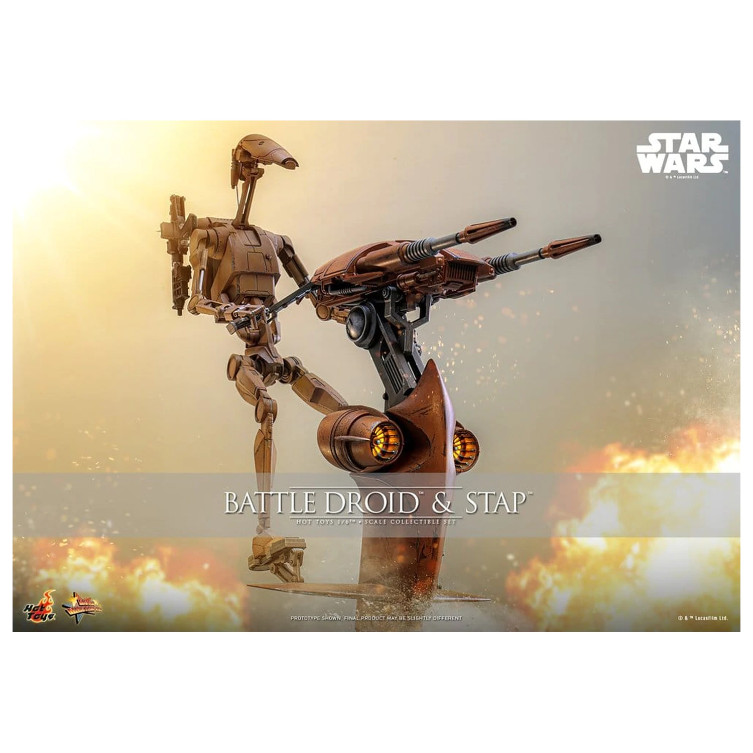 Star Wars: The Phantom Menace Movie Masterpiece zestaw figurek akcji 1/6 Battle Droid & STAP 32 cm zdjęcie produktu