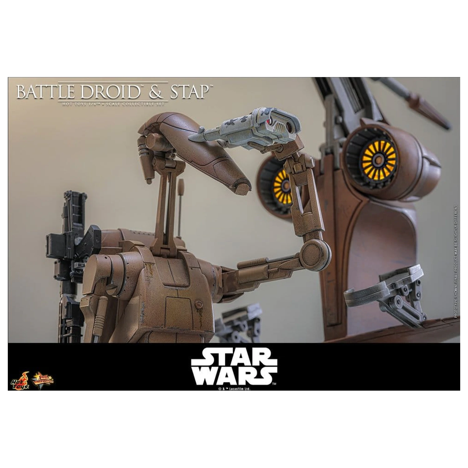 Star Wars: The Phantom Menace Movie Masterpiece zestaw figurek akcji 1/6 Battle Droid & STAP 32 cm zdjęcie produktu
