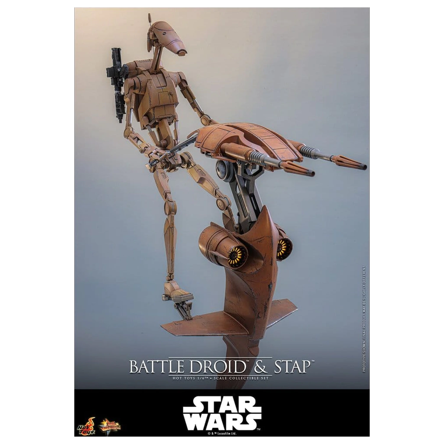 Star Wars: The Phantom Menace Movie Masterpiece zestaw figurek akcji 1/6 Battle Droid & STAP 32 cm zdjęcie produktu