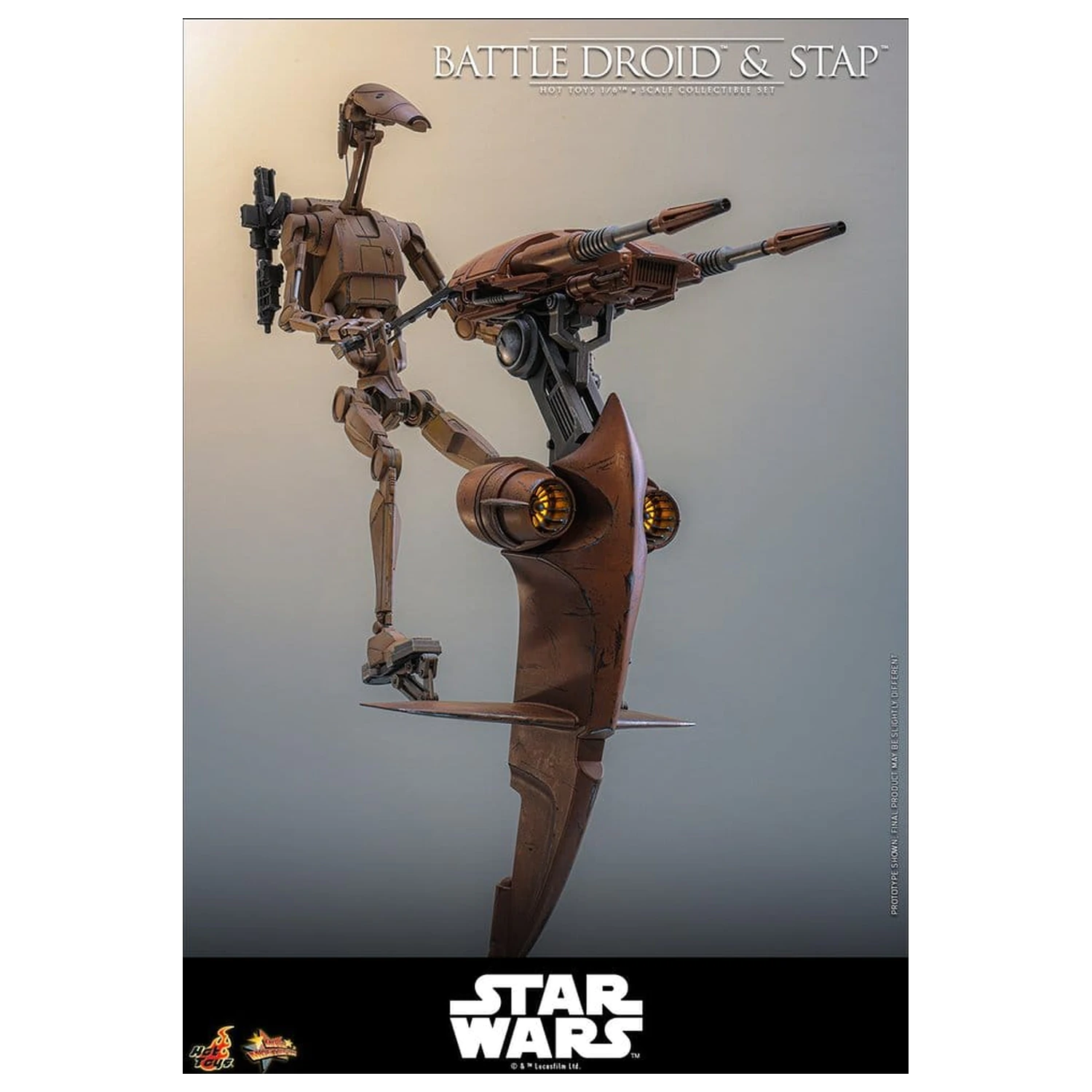Star Wars: The Phantom Menace Movie Masterpiece zestaw figurek akcji 1/6 Battle Droid & STAP 32 cm zdjęcie produktu
