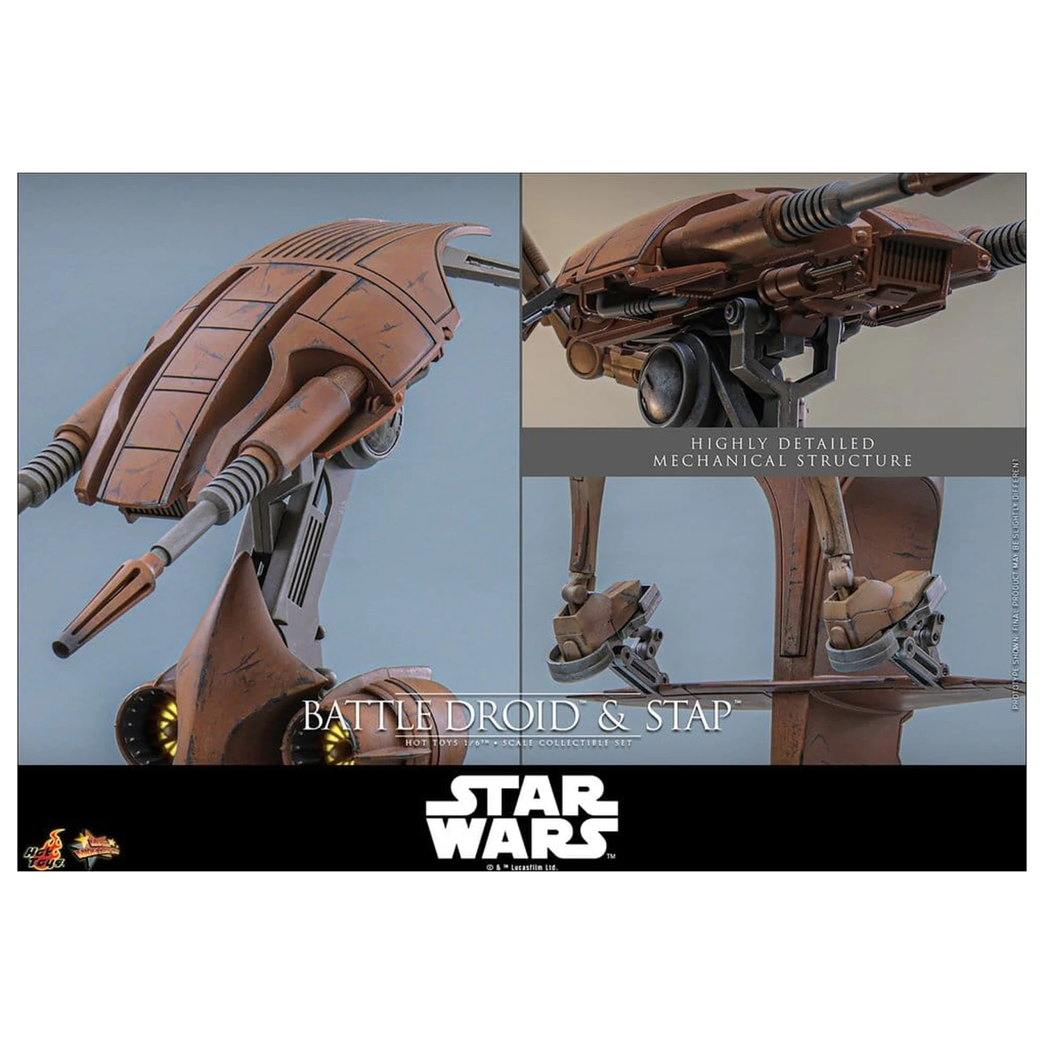 Star Wars: The Phantom Menace Movie Masterpiece zestaw figurek akcji 1/6 Battle Droid & STAP 32 cm zdjęcie produktu