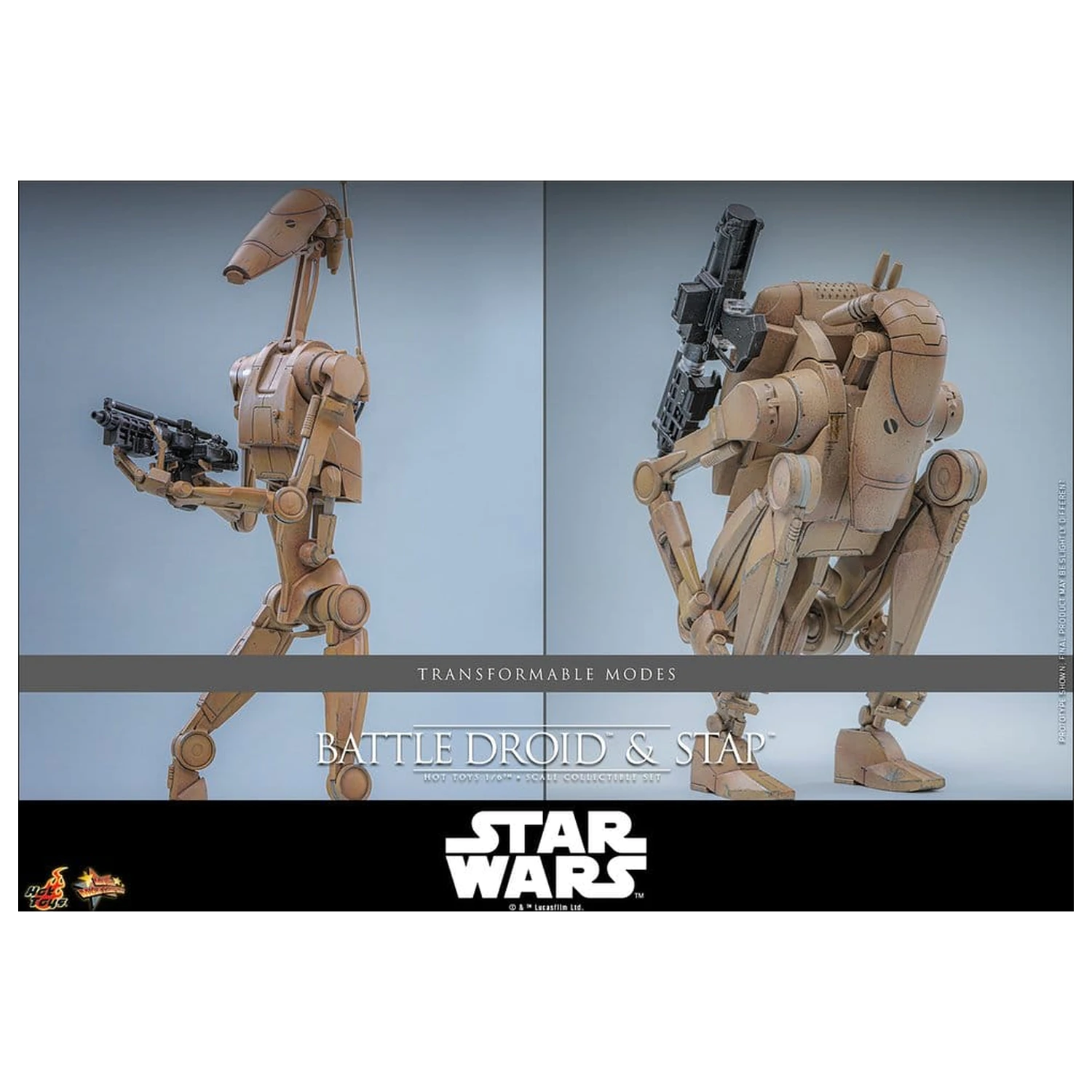 Star Wars: The Phantom Menace Movie Masterpiece zestaw figurek akcji 1/6 Battle Droid & STAP 32 cm zdjęcie produktu