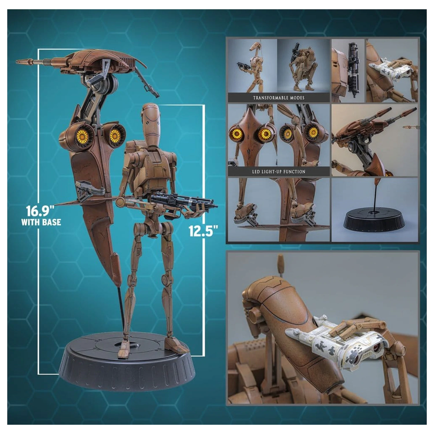 Star Wars: The Phantom Menace Movie Masterpiece zestaw figurek akcji 1/6 Battle Droid & STAP 32 cm zdjęcie produktu
