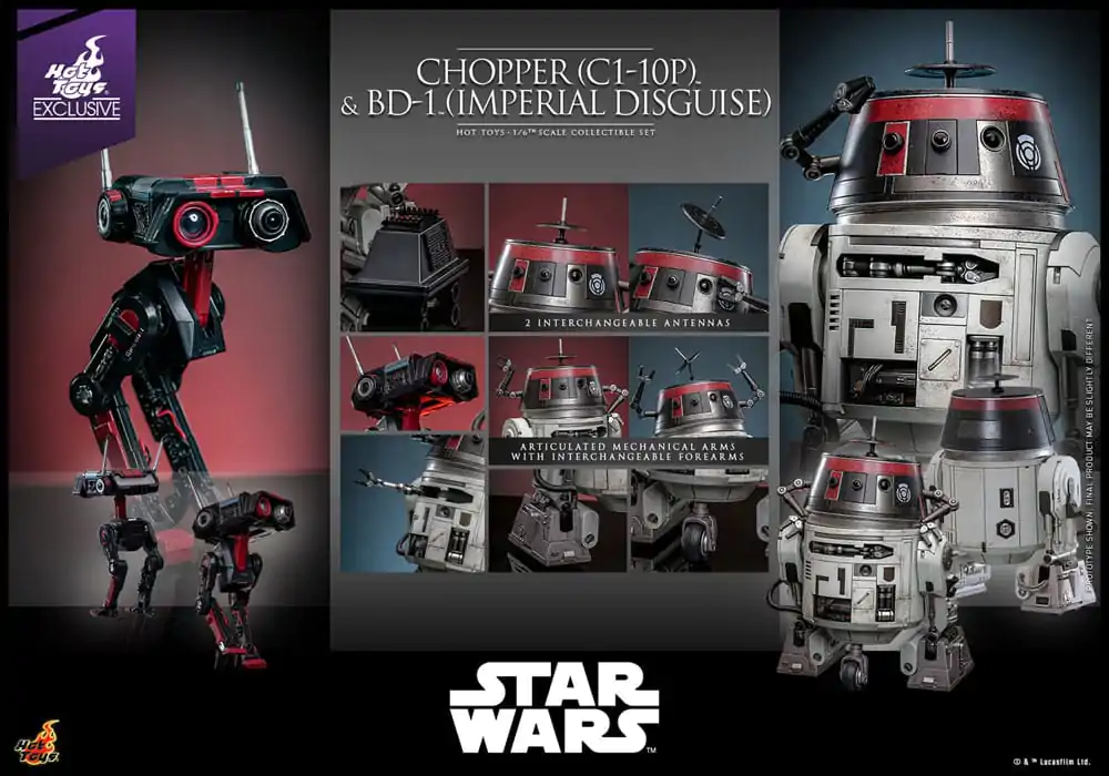 Star Wars Zestaw Figurek Akcji 1/6 Chopper (C1-10P™) i BD-1™ (Imperialne Przebranie) 18 cm i 8 cm zdjęcie produktu