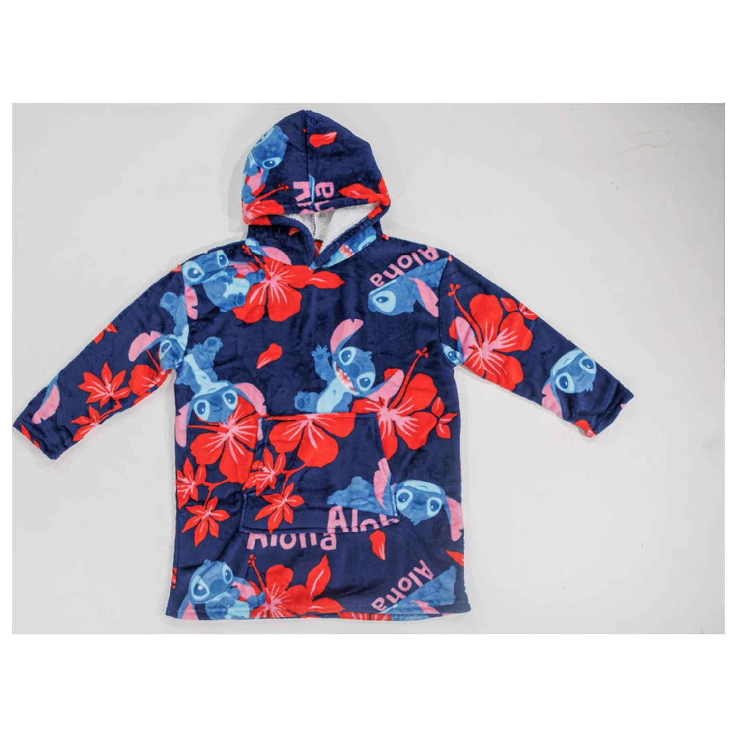 Stitch Aloha Dorosły Pluszowy Koc z Polaru Noszony jako Poncho zdjęcie produktu