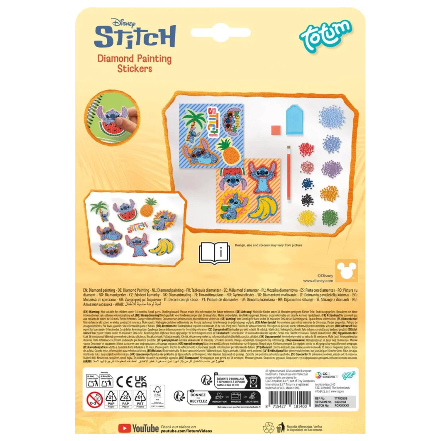 Lilo & Stitch Aloha Diamentowe malowanie naklejki zestaw 9 sztuk zdjęcie produktu