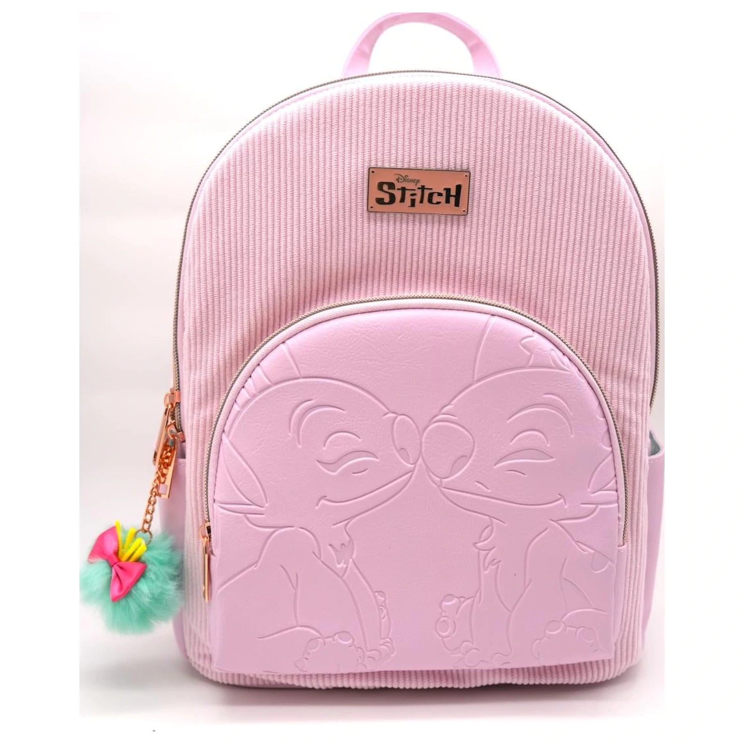 Stitch & Angel Fashion Duo Różowy Sztruksowy Plecak 32x25x14cm zdjęcie produktu