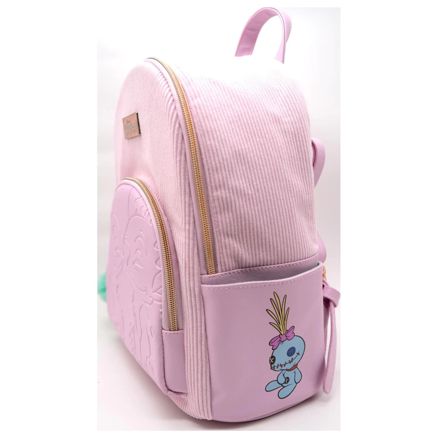 Stitch & Angel Fashion Duo Różowy Sztruksowy Plecak 32x25x14cm zdjęcie produktu