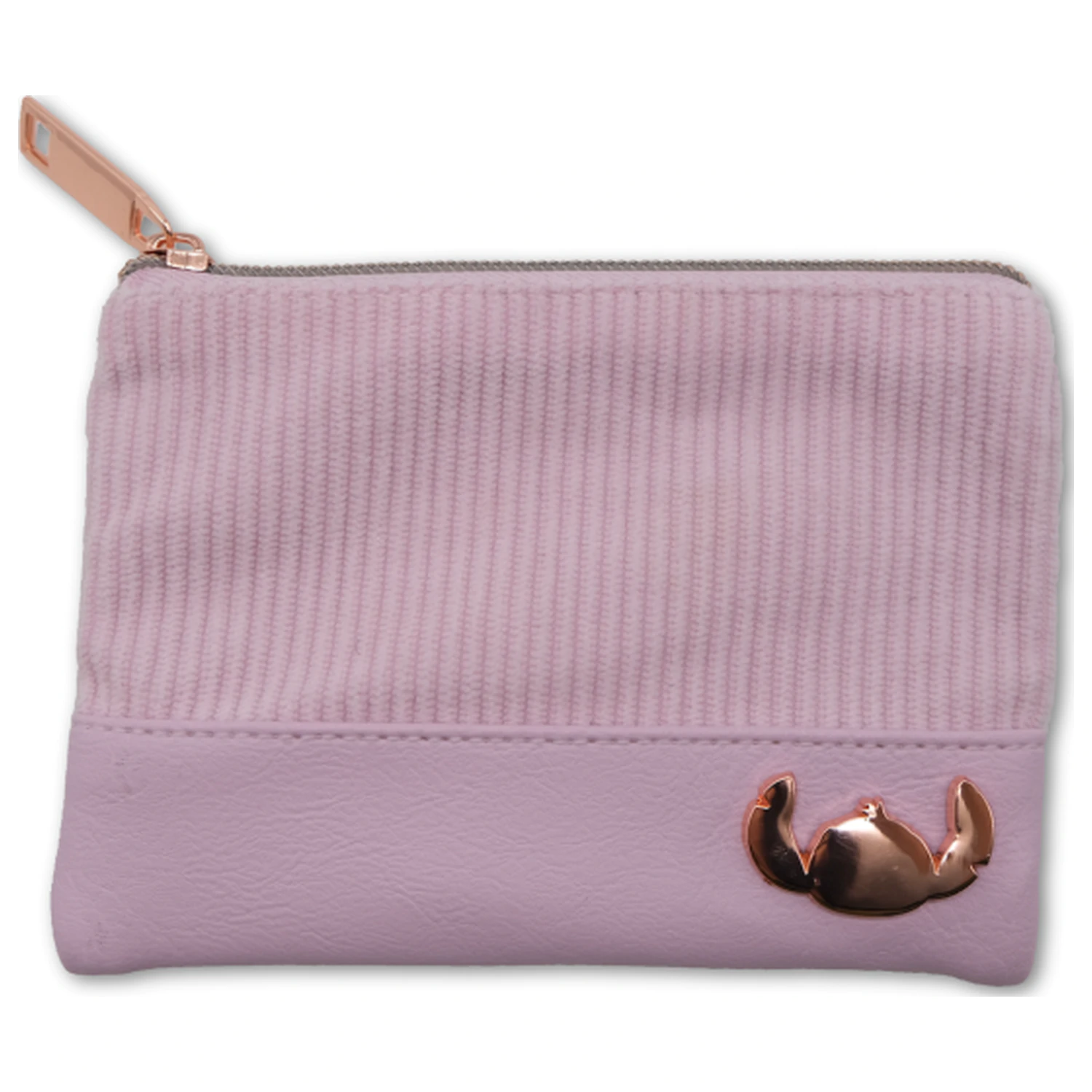 Stitch & Angel Różowy sztruksowy Fashion Duo Pouch Portfel zdjęcie produktu
